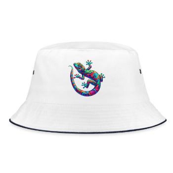 Gecko - Bucket Hat - white/navy - Front