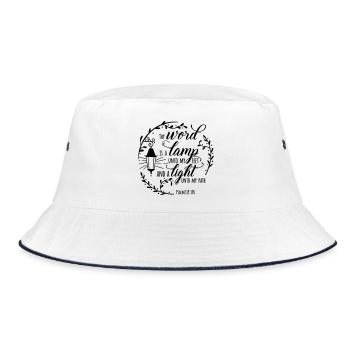 Thy word is a lamp unto my feet - Bucket Hat - white/navy - Front