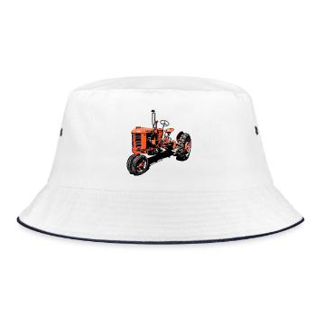 Case VAC Tractor - Bucket Hat - white/navy - Front