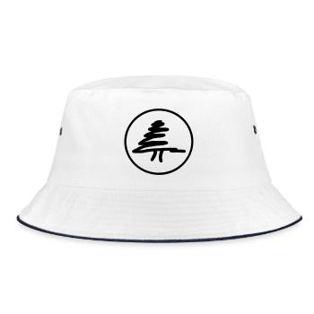 Fir tree in a circle - Bucket Hat - white/navy - Front
