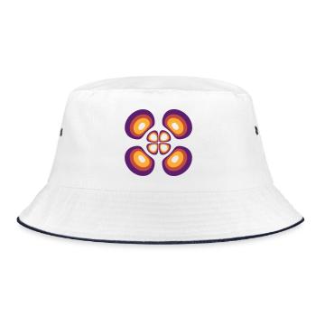 Probability density Hydrogen atom (4,2,1) - Bucket Hat - white/navy - Front