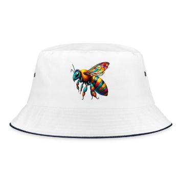 Bee - Bucket Hat - white/navy - Front