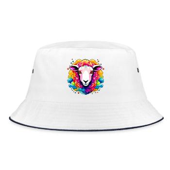 Colorful Lamb - Bucket Hat - white/navy - Front