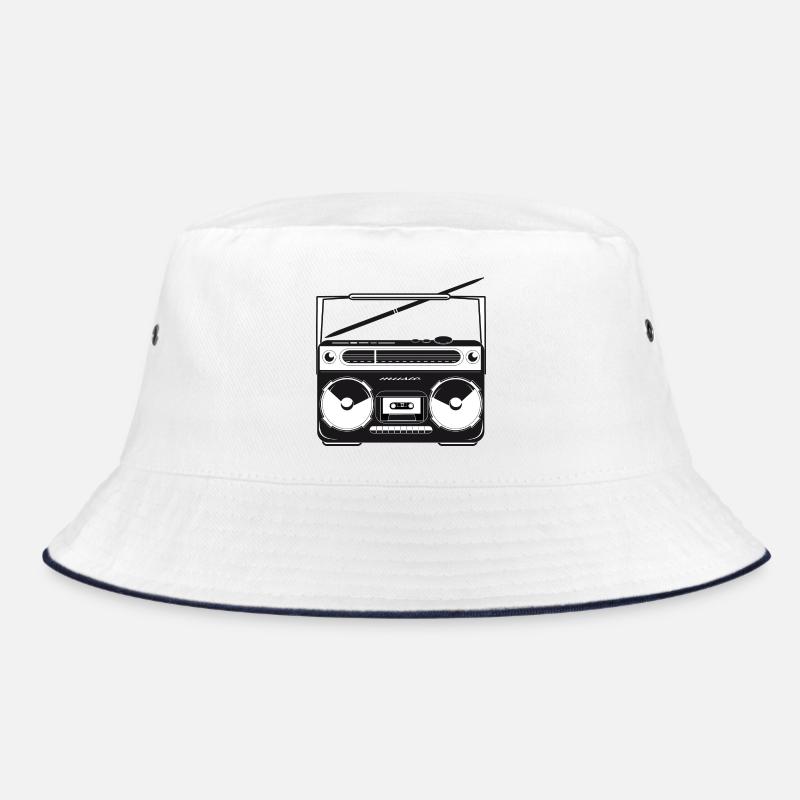 Cassette recorder in 80s stencil look Bucket Hat
