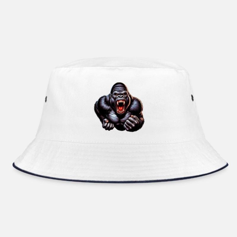Gorilla - Bucket Hat - Weiß/Navy