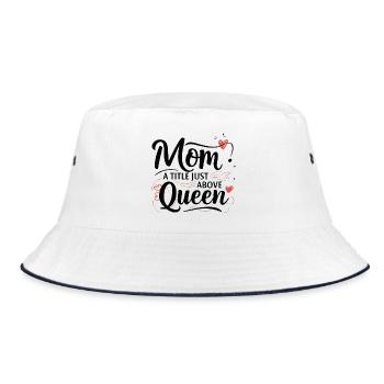 Mama - Ein Titel knapp über Queen - Bucket Hat - Weiß/Navy - Vorne