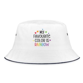 LGBT Pride Month - My Favourite Color is Rainbow - Bucket Hat - white/navy - Front