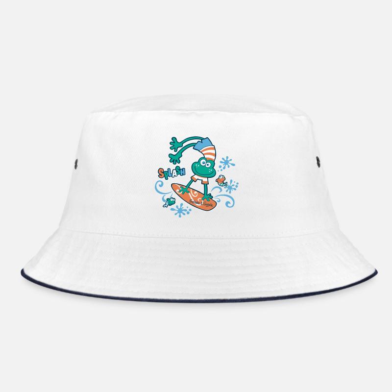 Splash - Surferglück - Bucket Hat - Weiß/Navy