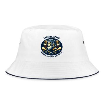 Hurling Where Legends are made - Bucket Hat - white/navy - Front