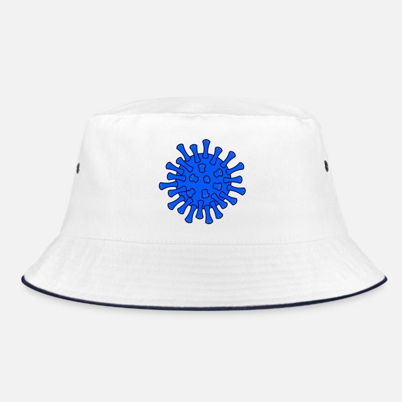 Blue Covid Molecule Illustration Bucket Hat