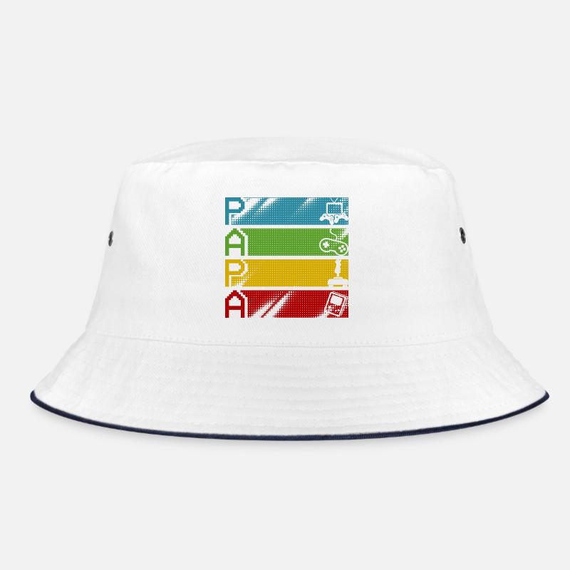 Retro Gamers Pixel Multicolor - Bucket Hat - white/navy