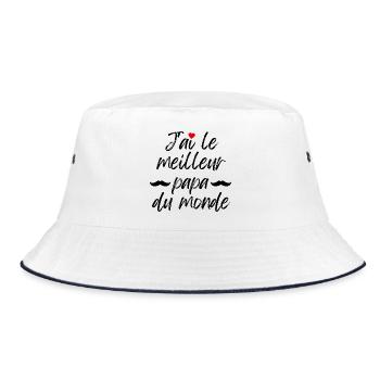 Ich habe den besten Vater der Welt - Bucket Hat - Weiß/Navy - Vorne