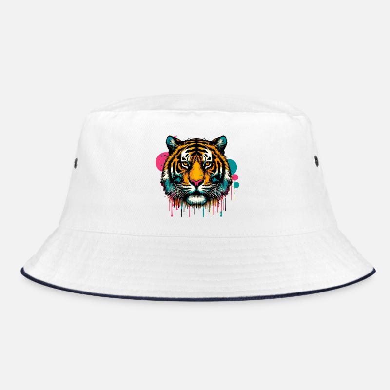 Tiger - Bucket Hat - Weiß/Navy