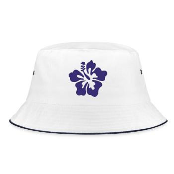 Hibiscus Flower - Lilac - Bucket Hat - white/navy - Front