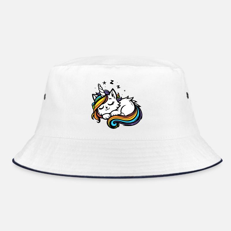 Sleeping Unicorn Cat (colorful) Bucket Hat