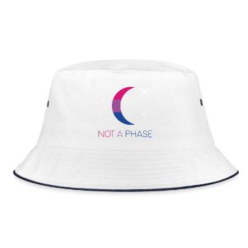 LGBTQ Pride Month - Not a Phase - Bisexual - Bucket Hat - white/navy - Front