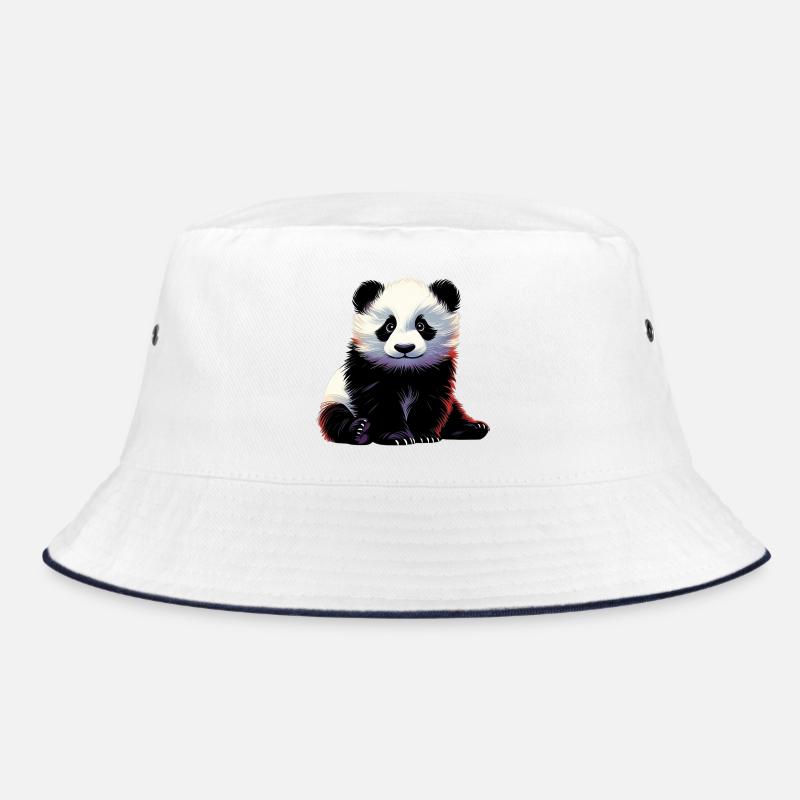 Panda - Bucket Hat - Weiß/Navy