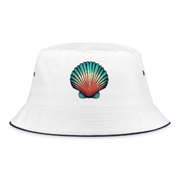 Shell - Bucket Hat - white/navy - Front