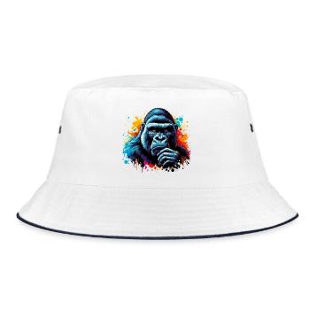 Gorilla - Bucket Hat - Weiß/Navy - Vorne