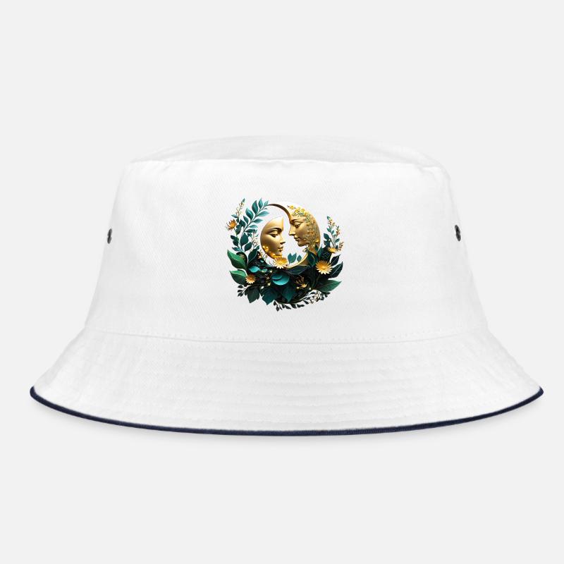 Two decorated crescent moons Bucket Hat