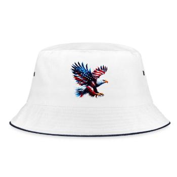 Eagle Flag USA USA American - Bucket Hat - white/navy - Front