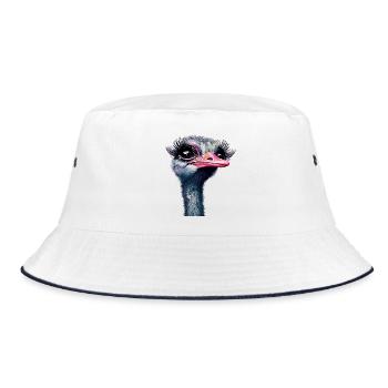 Ostrich Makeup - Bucket Hat - white/navy - Front