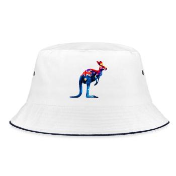 Kangaroo - Bucket Hat - white/navy - Front