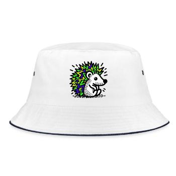 Igel - Bucket Hat - Weiß/Navy - Vorne