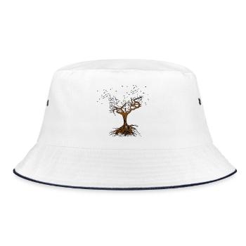 Lebensbaum - Bucket Hat - Weiß/Navy - Vorne