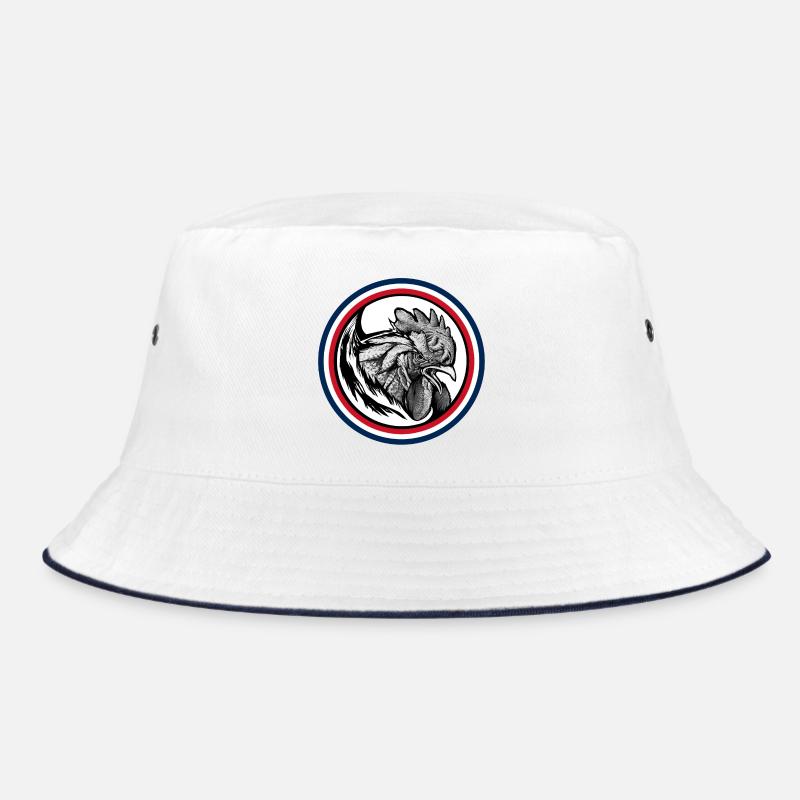 FREEBEAST Rooster Blue, White & Red Bucket Hat