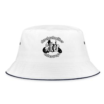 durchgeknallter Alter unterwegs - Bucket Hat - Weiß/Navy - Vorne