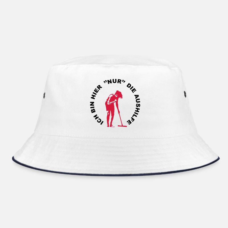 Frau beim Putzen Silhouette - Bucket Hat - Weiß/Navy