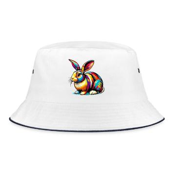 Rabbit - Bucket Hat - white/navy - Front