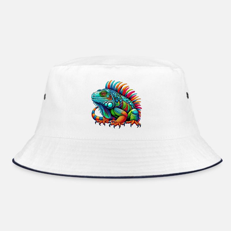 Leguan - Bucket Hat - Weiß/Navy