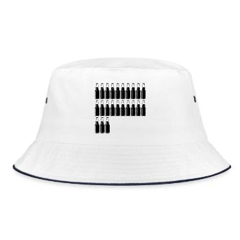 23 Bierflaschen - Bier - 23 Jahre - 23. Geburtstag - Bucket Hat - Weiß/Navy - Vorne