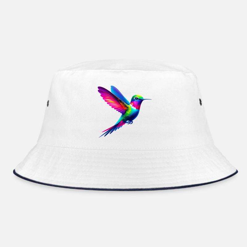 Kolibri - Bucket Hat - Weiß/Navy