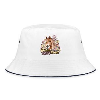 School Child 2024 Horse School Enrollment School Student - Bucket Hat - white/navy - Front