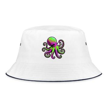 Octopus - Bucket Hat - white/navy - Front