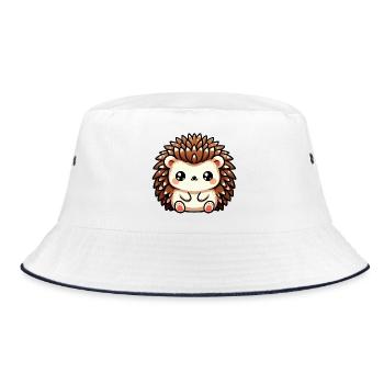 Hedgehog - Bucket Hat - white/navy - Front