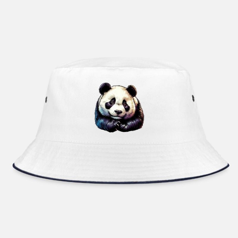 Panda - Bucket Hat - Weiß/Navy