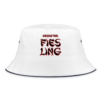 Fies Ling - Bucket Hat - Weiß/Navy - Vorne