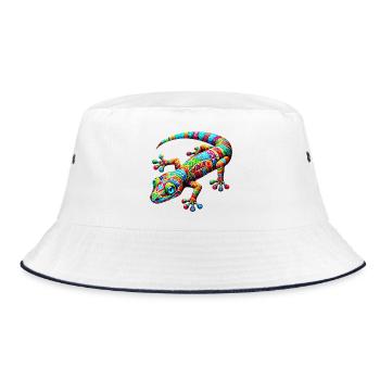 Gecko - Bucket Hat - white/navy - Front