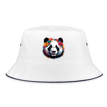 Panda - Bucket Hat - white/navy - Front
