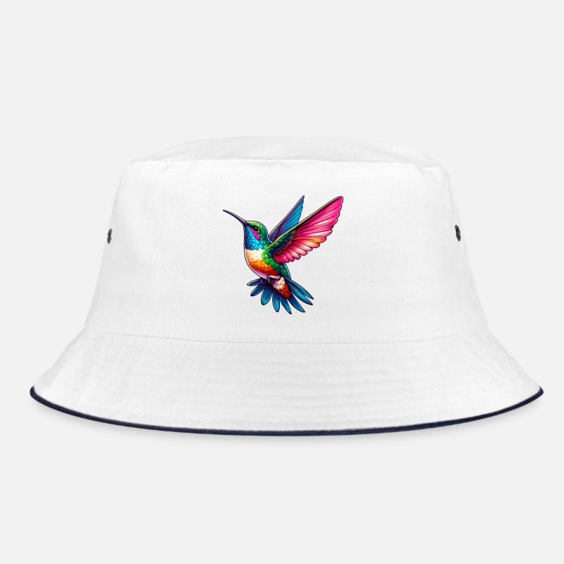 Kolibri - Bucket Hat - Weiß/Navy
