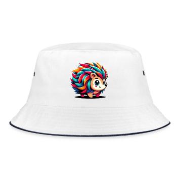 Igel - Bucket Hat - Weiß/Navy - Vorne