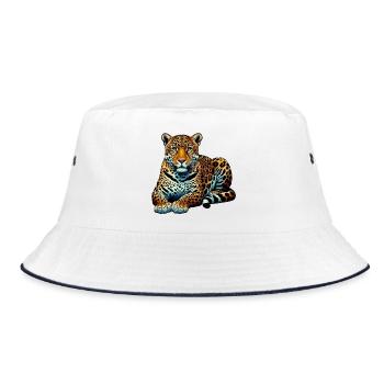 Leopard - Bucket Hat - white/navy - Front