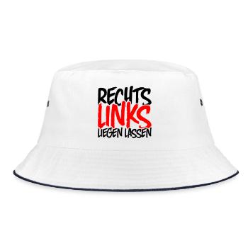 Leave the right to the left - Bucket Hat - white/navy - Front