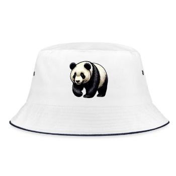 Panda - Bucket Hat - white/navy - Front