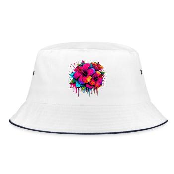 Fleurs d’hibiscus - Bob - blanc/marine - Devant