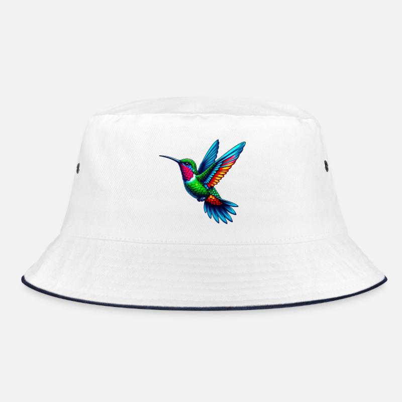 Kolibri - Bucket Hat - Weiß/Navy